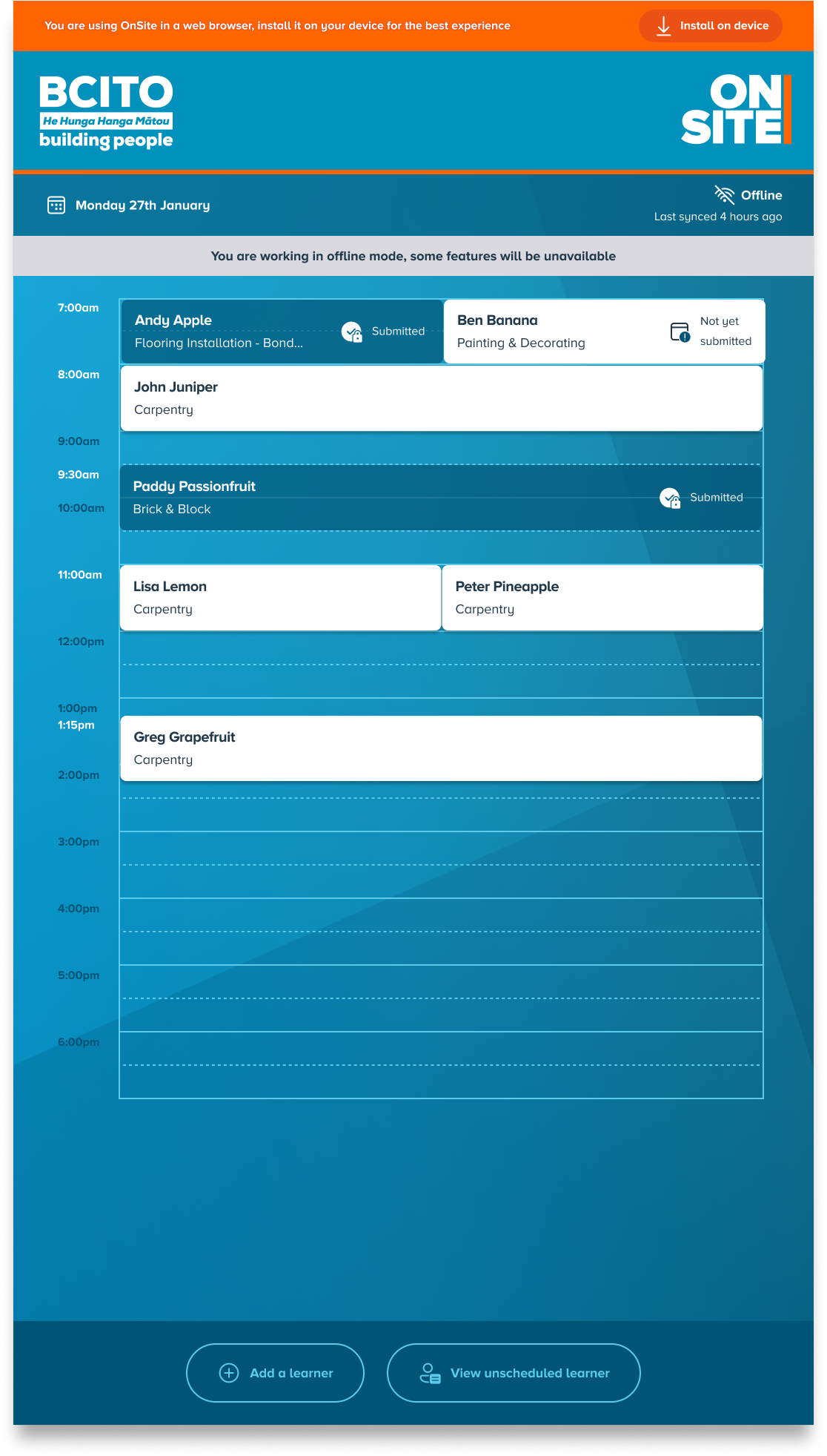 BCITO learner MVP landing page