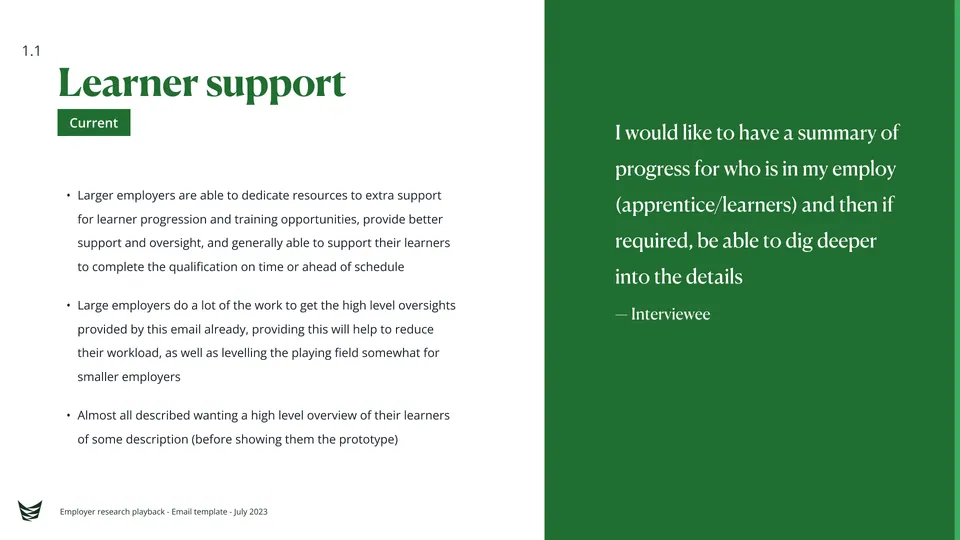 Employer feedback research