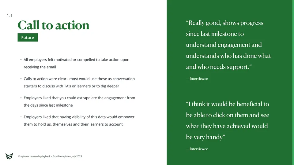 Employer email feedback research, board 5